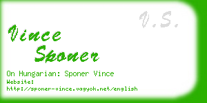 vince sponer business card